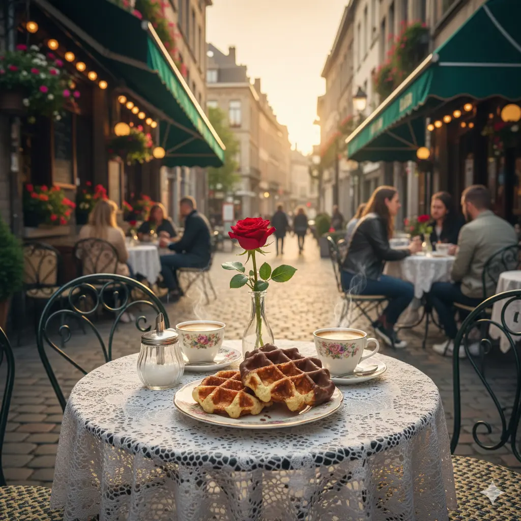 Lütticher Waffeln mit Schokolade und Perlzucker