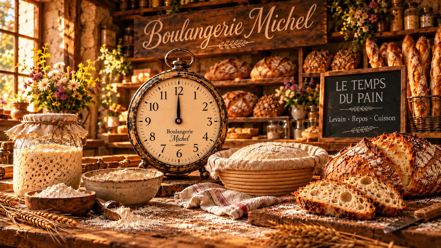 Baguette nur mit Sauerteig