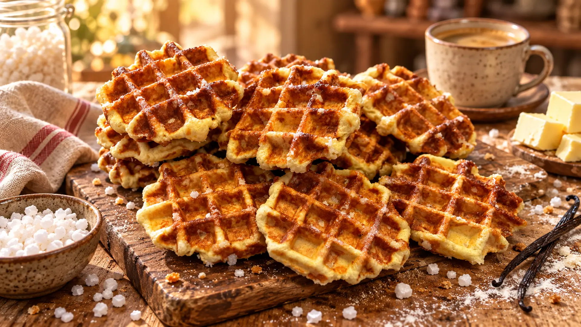 Lütticher Waffeln mit karamellisiertem Perlzucker